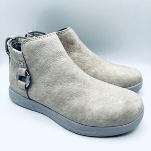 Kuru Tempo KURUCLOUD Ankle Boots Womens 8 Gray Nubuck Leather Side Zip Buckle